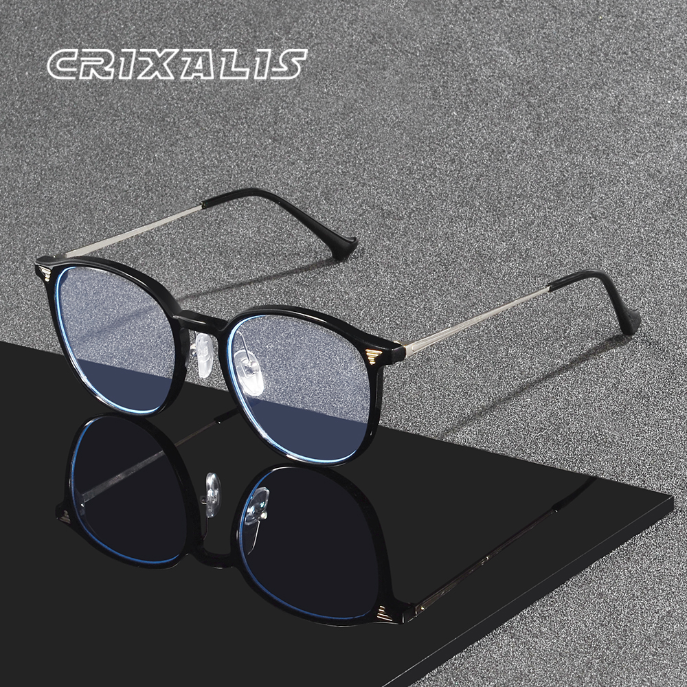 Gaming Glasses Blue Light - CRIXALIS Round Anti Blue Light Glasses