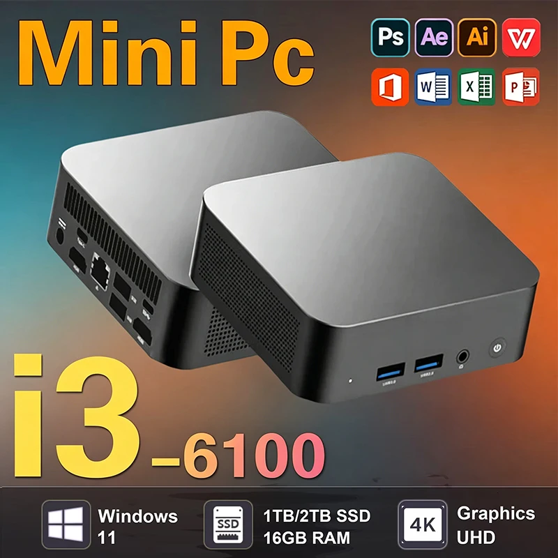 Pc Gaming Portable - 2026 Mini PC Intel Core i3-6100