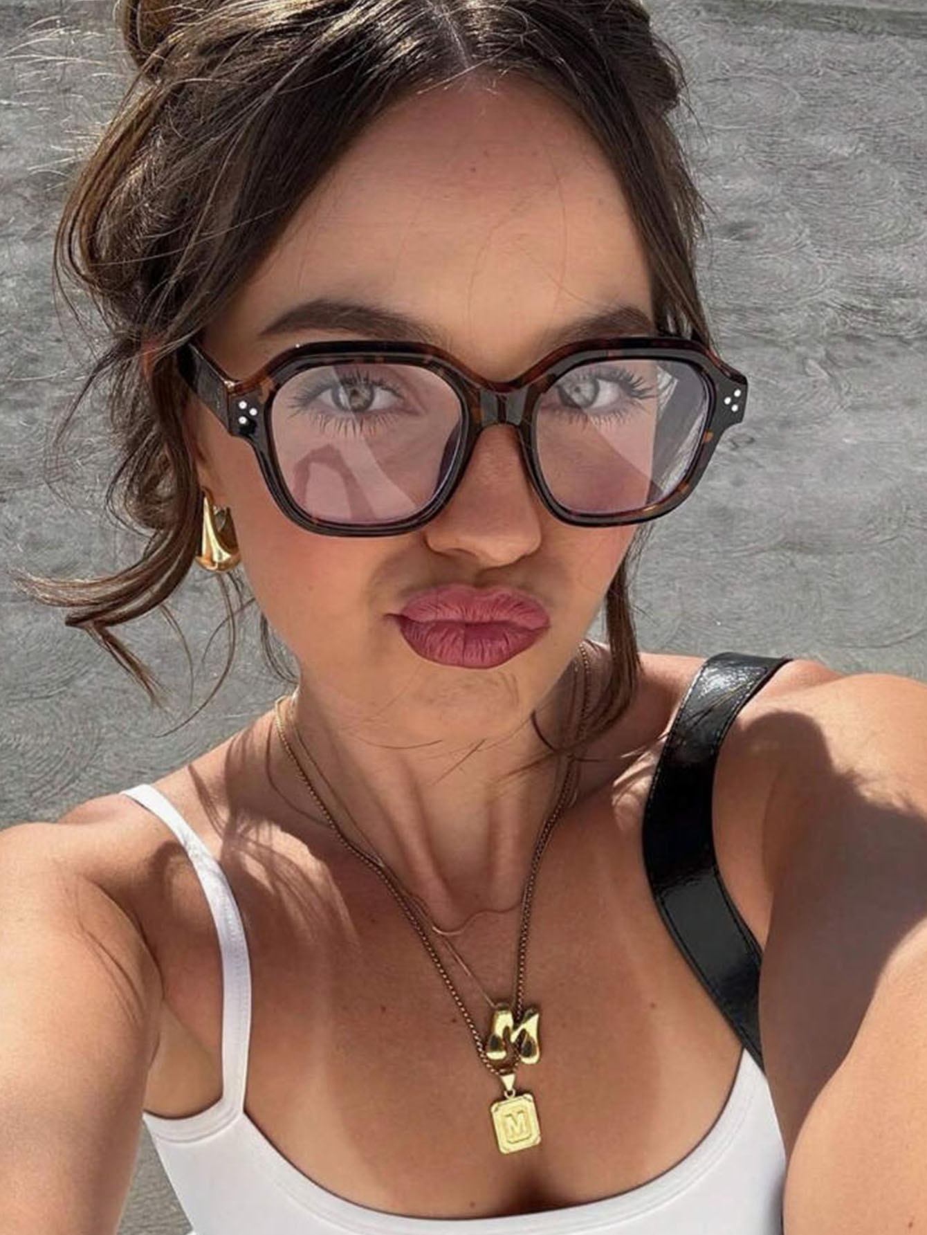 Gaming Glasses Blue Light - 1Pair Women's Retro Oversized Square Tortoise