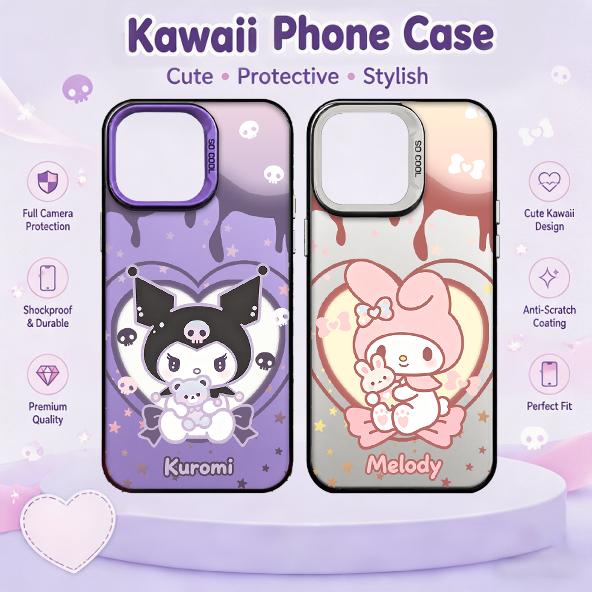 Pc Gaming Kuromi - Kuromi Melody Sweet Cartoon style Case