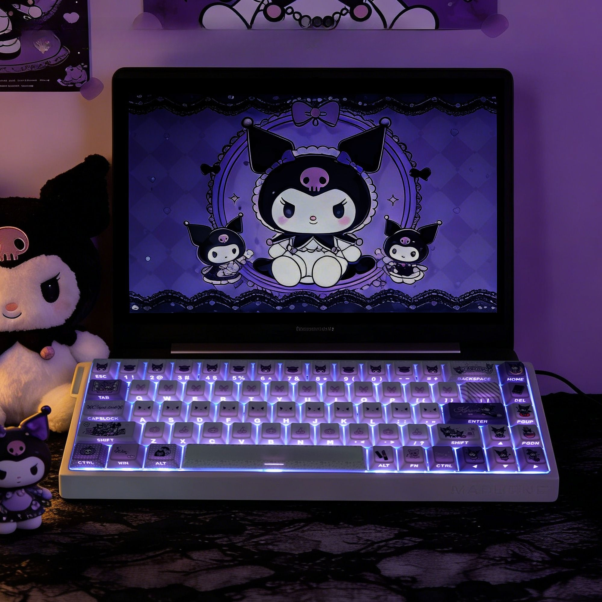 Anime Sanrio Kuromi Keycaps PB - Pc Gaming Kuromi review and price