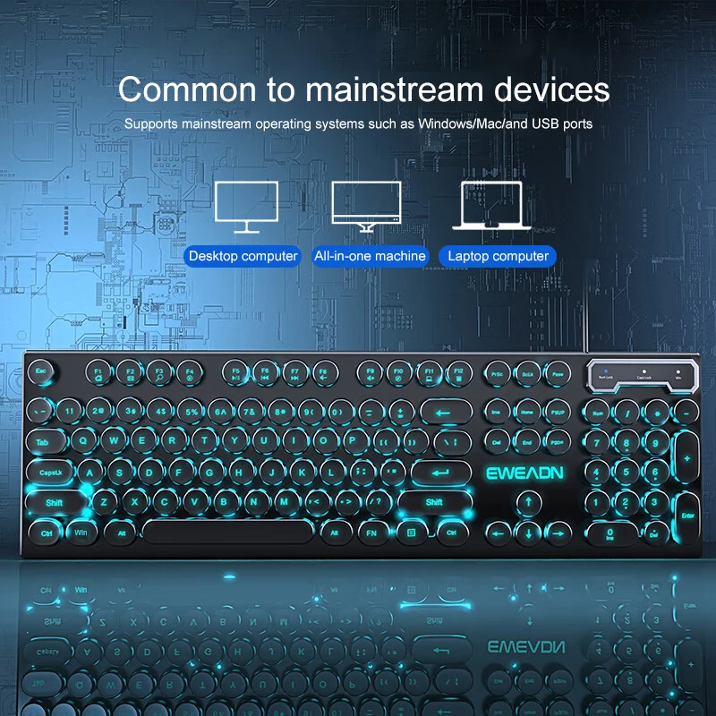 Retro Punk Mechanical Feel Key - Pc Gaming Keyboards review and price