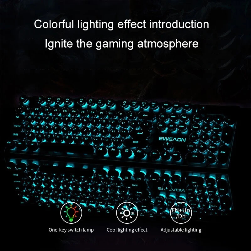 Retro Punk Mechanical Feel Key - Pc Gaming Keyboards review and price