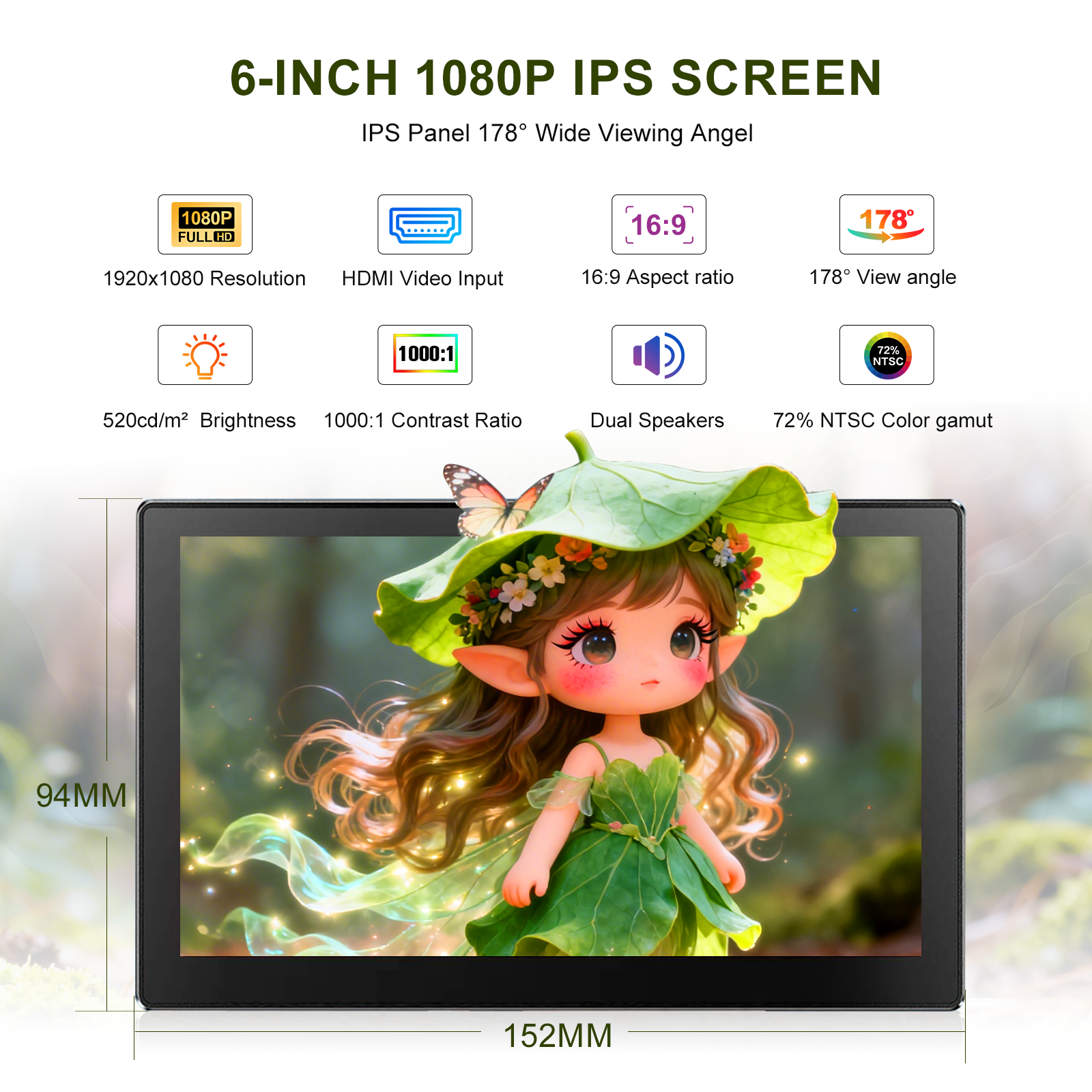 6 Inch Portable Monitor HD 108 - Pc Zotac Gaming review and price