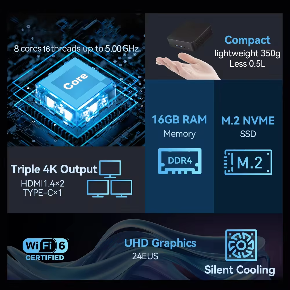 Mini PC Windows 11 Intel Core  - Pc Gaming Portable review and price