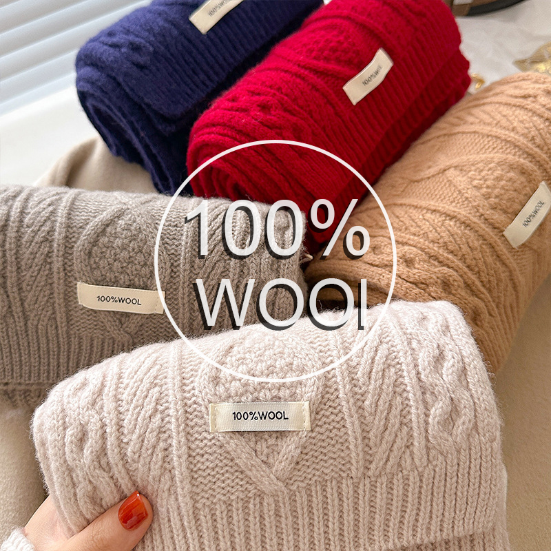 Luxury 100% Wool Scarf Women M - Cable Management Sleeve review and price